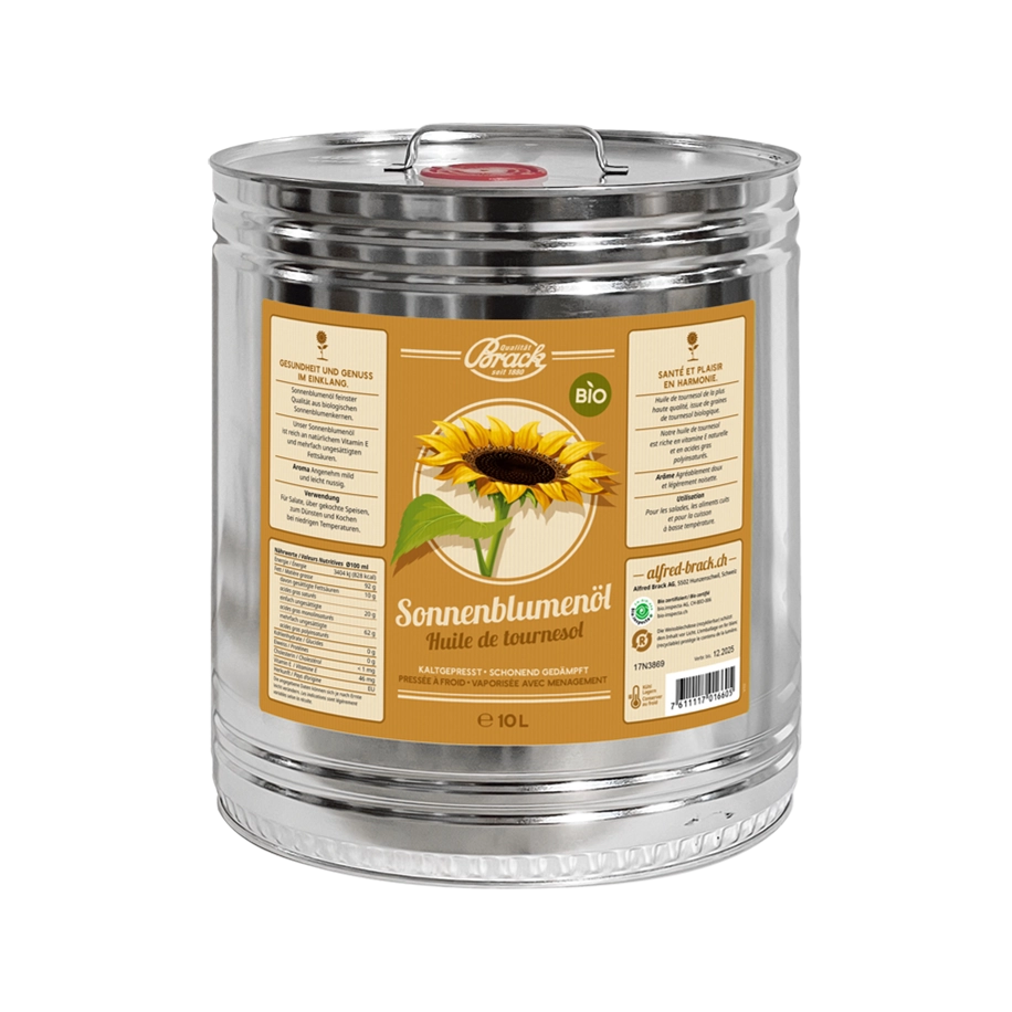 10L Blechkanne Bio-Sonnenblumenöl von der Firma Alfred Brack AG
