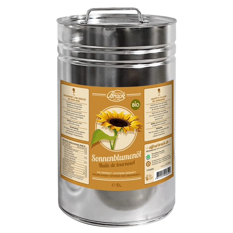 5L Blechkanne Bio-Sonnenblumenöl von der Firma Alfred Brack AG