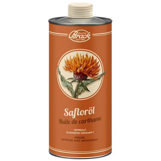 75cl Blechkanne Safloröl von der Firma Alfred Brack AG